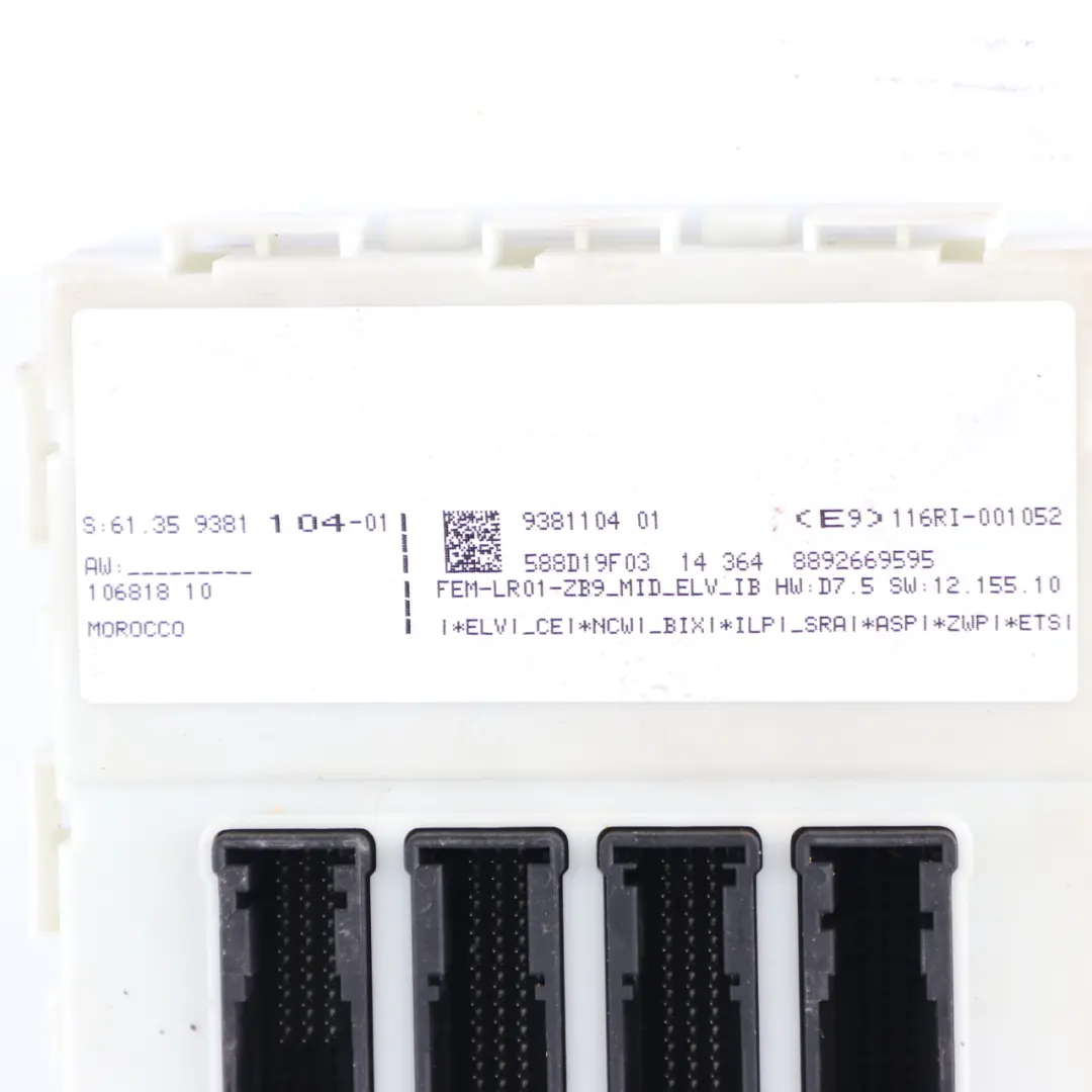 BMW F20 F30 116i 316i N13 136HP Engine ECU Kit DME 8625241 FEM Key Lock Manual