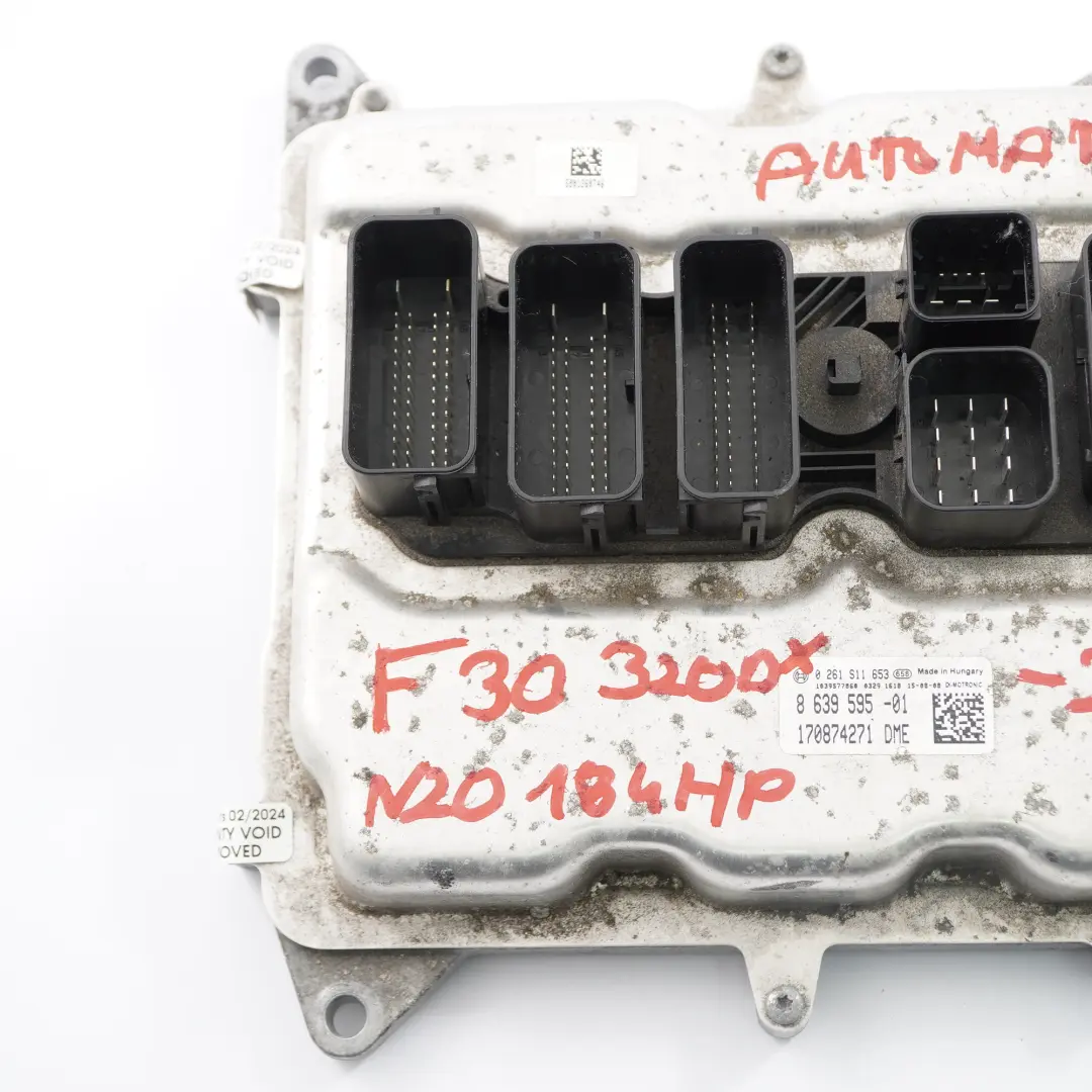 BMW F30 320i F32 420i N20 184HP Motor ECU Unidad Control DME 8639595 Automático