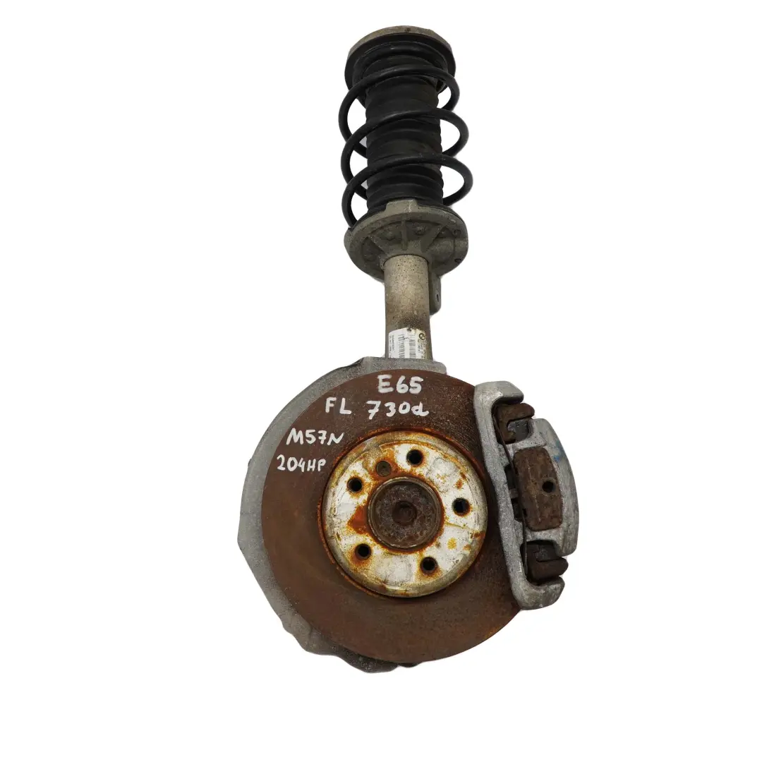 BMW E65 730d M57N Delantero Izquierdo Pierna Freno Disco Suspension Portador