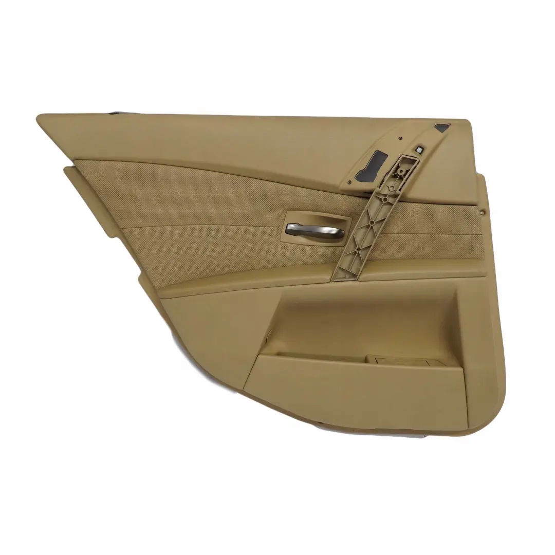 BMW E60 E61 Trasera Izquierda Tarjeta De puerta De cuero Nasca Beige Forro Trim