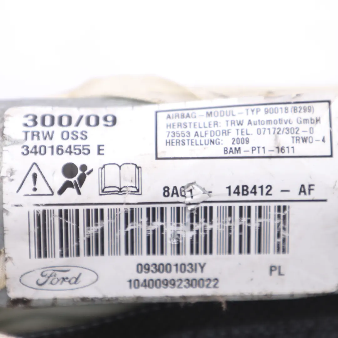 Ford Fiesta MK7 Airbag de techo de cortina izquierdo 8A6114B412AF