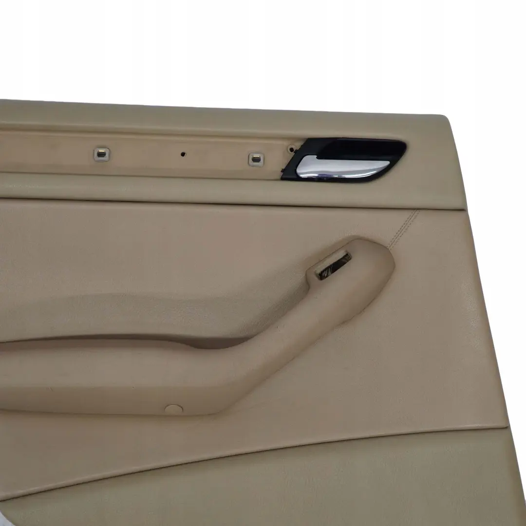 BMW 3 E46 Berlina Touring Panel Trasero Izquierdo Puerta Tarjeta Cuero Beige 