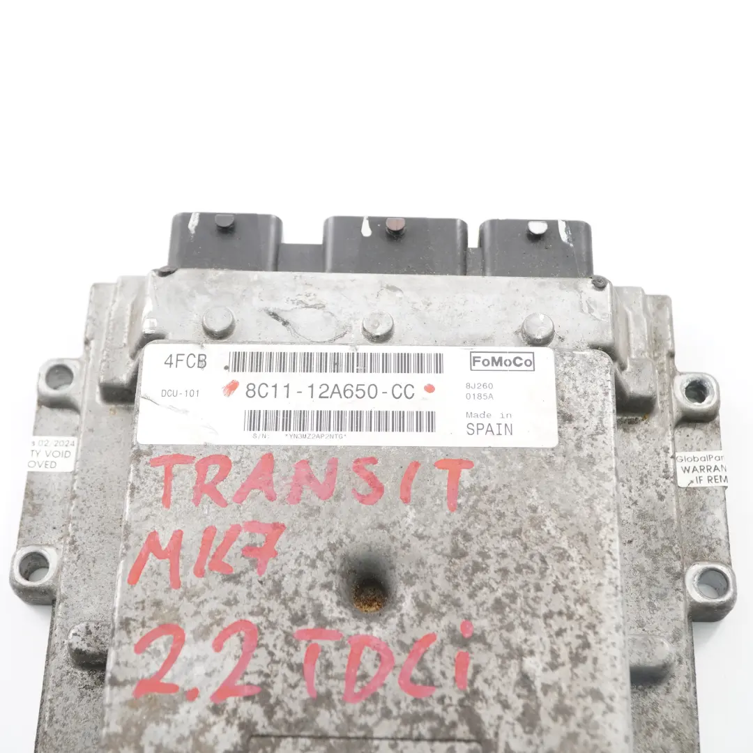 Ford Transit MK7 2.2 TDCI Dieselmotor Steuergerät Modul ECU 8C1112A650CC