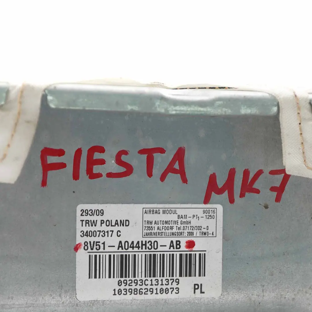 Ford Fiesta MK7 Airbag Lado Pasajero Delantero Salpicadero Airbag 8V51A044H30AB