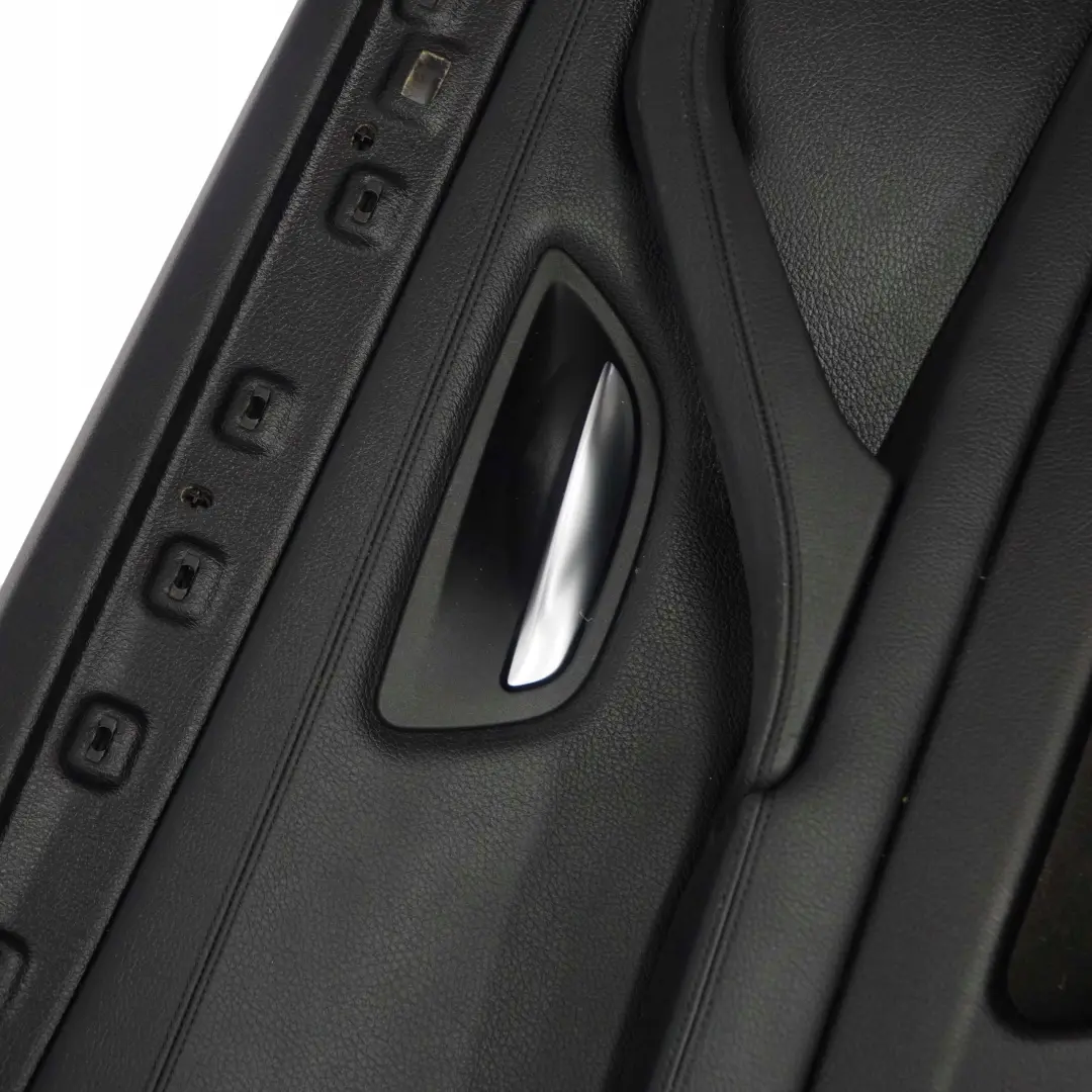 BMW 5 F10 F11 Trasera Izquierda Tarjeta Puerta Forro Panel Trim Cuero Negro