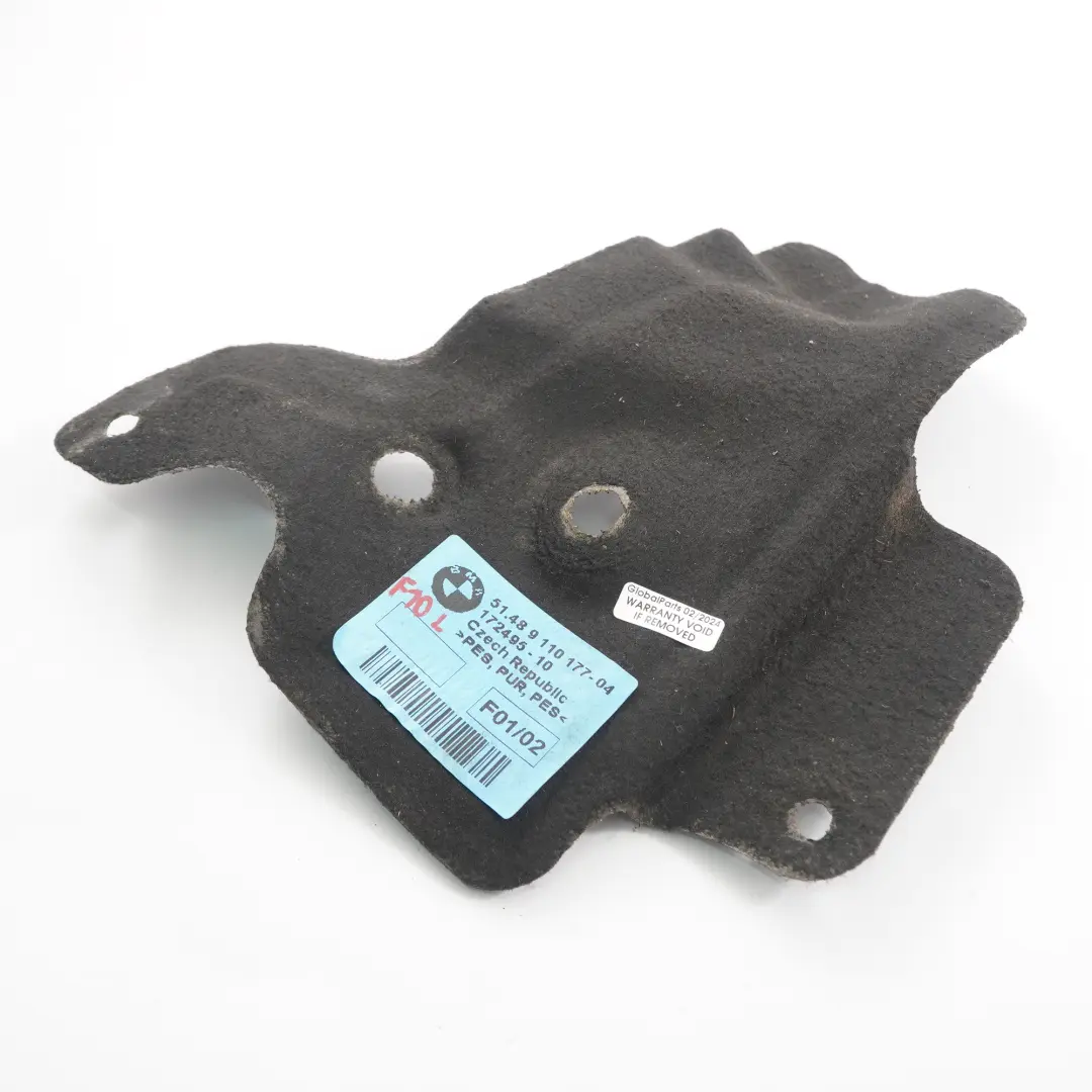 BMW F01 F10 F11 Aislamiento Acústico Pared Motor Cubierta Izquierda 9110177