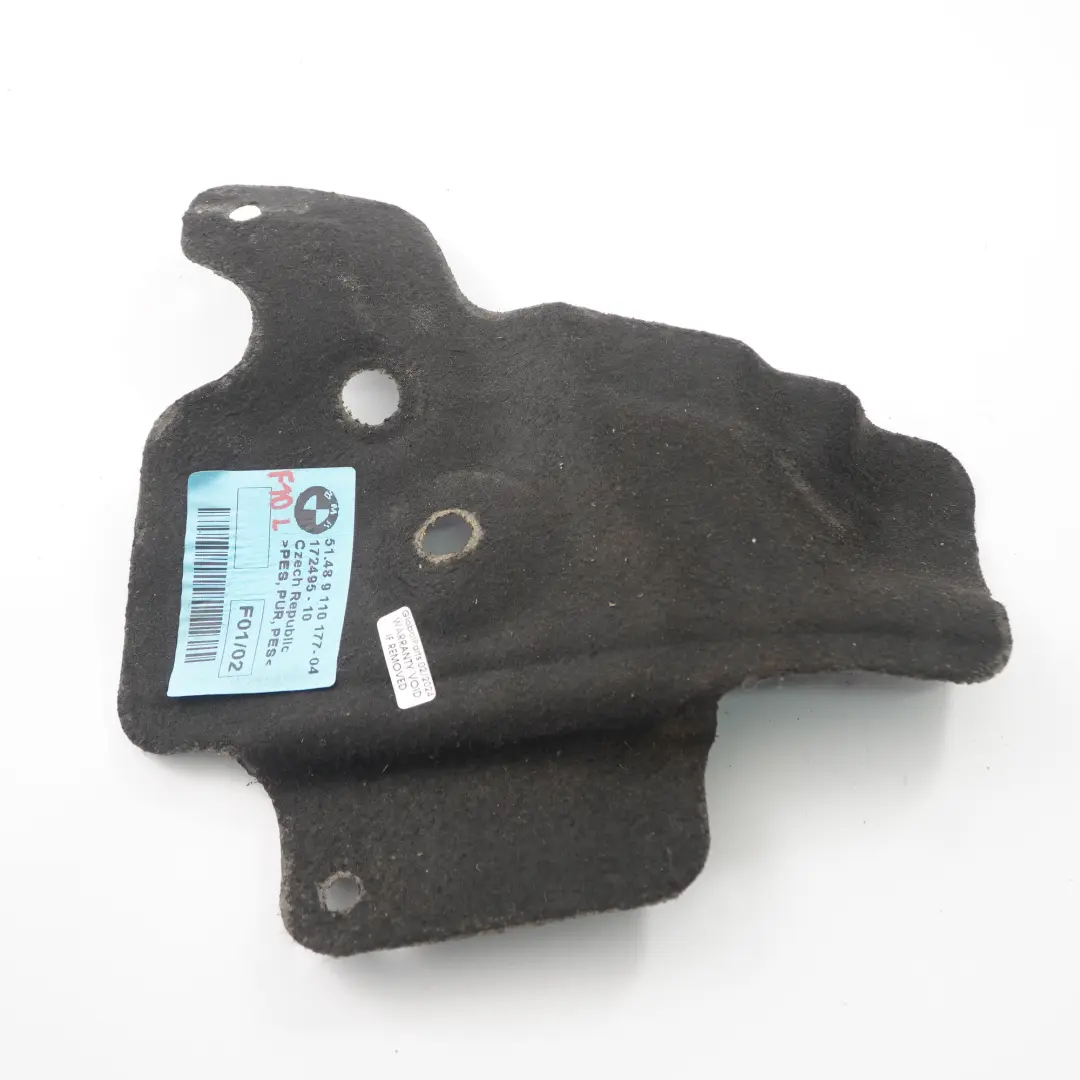 BMW F01 F10 F11 Aislamiento Acústico Pared Motor Cubierta Izquierda 9110177