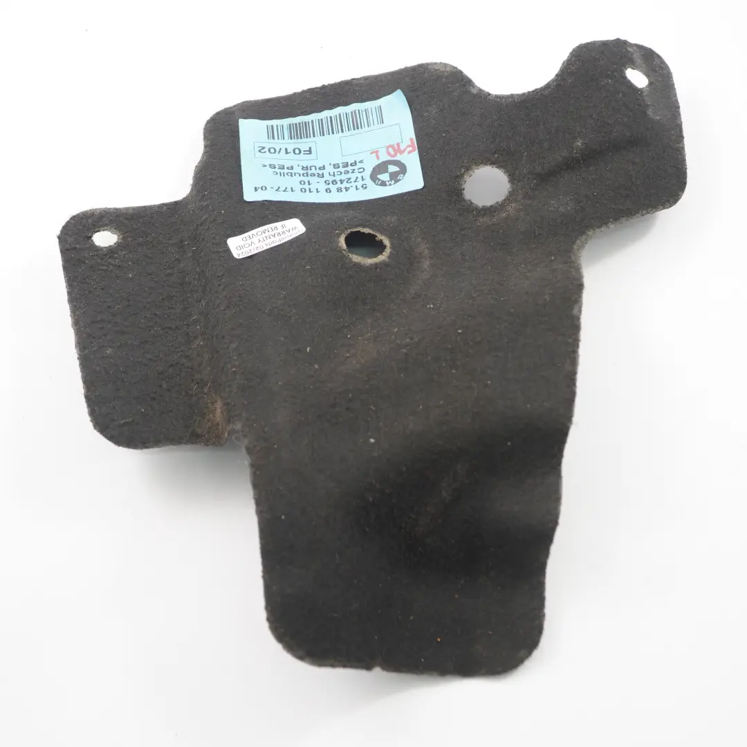 BMW F01 F10 F11 Aislamiento Acústico Pared Motor Cubierta Izquierda 9110177