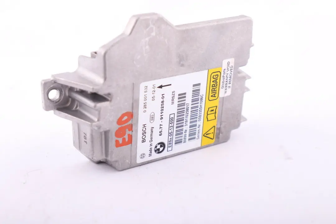 BMW E81 E87 E90 E91 Unidad De Control Airbag ECU NO CRASH DATA 9110258