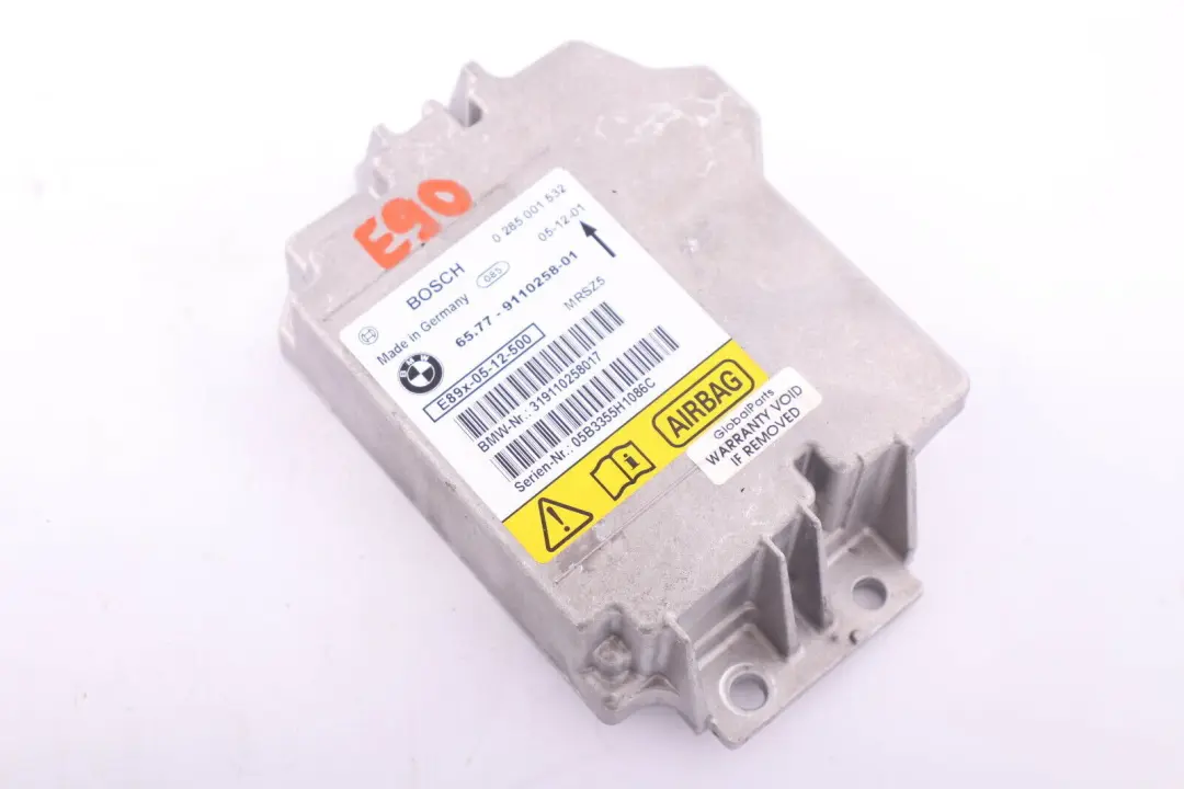 BMW E81 E87 E90 E91 Unidad De Control Airbag ECU NO CRASH DATA 9110258