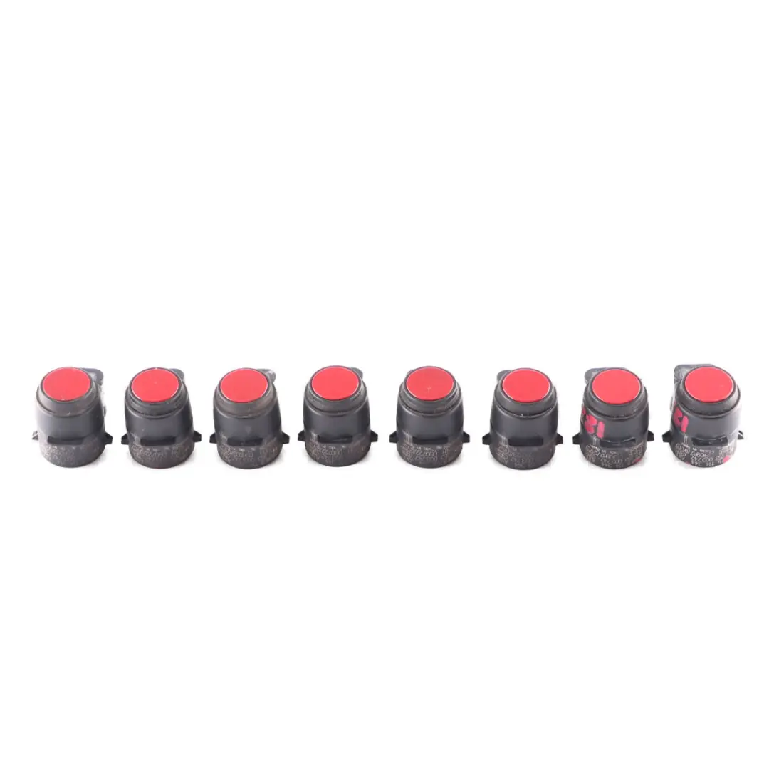 8 x Sensor aparcamiento BMW E81 E87 E90 Ultrasonic PDC Rojo Carmesí Set 9114344