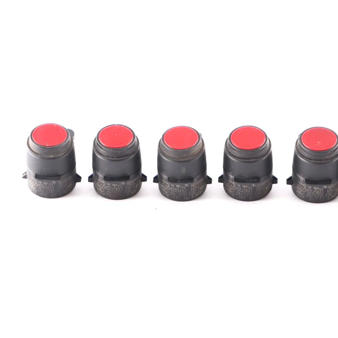 8 x Sensor aparcamiento BMW E81 E87 E90 Ultrasonic PDC Rojo Carmesí Set 9114344