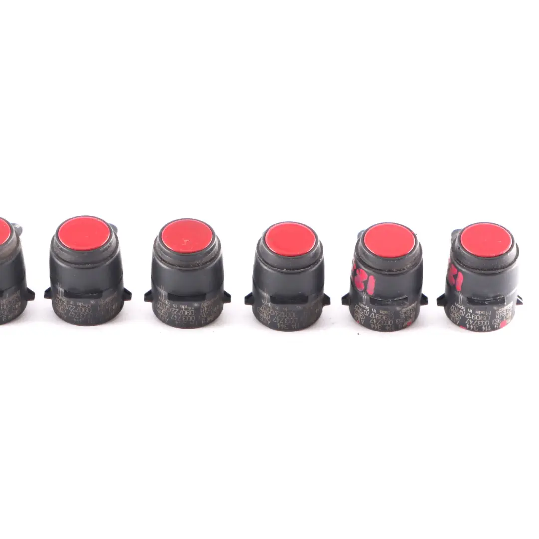 8 x Sensor aparcamiento BMW E81 E87 E90 Ultrasonic PDC Rojo Carmesí Set 9114344