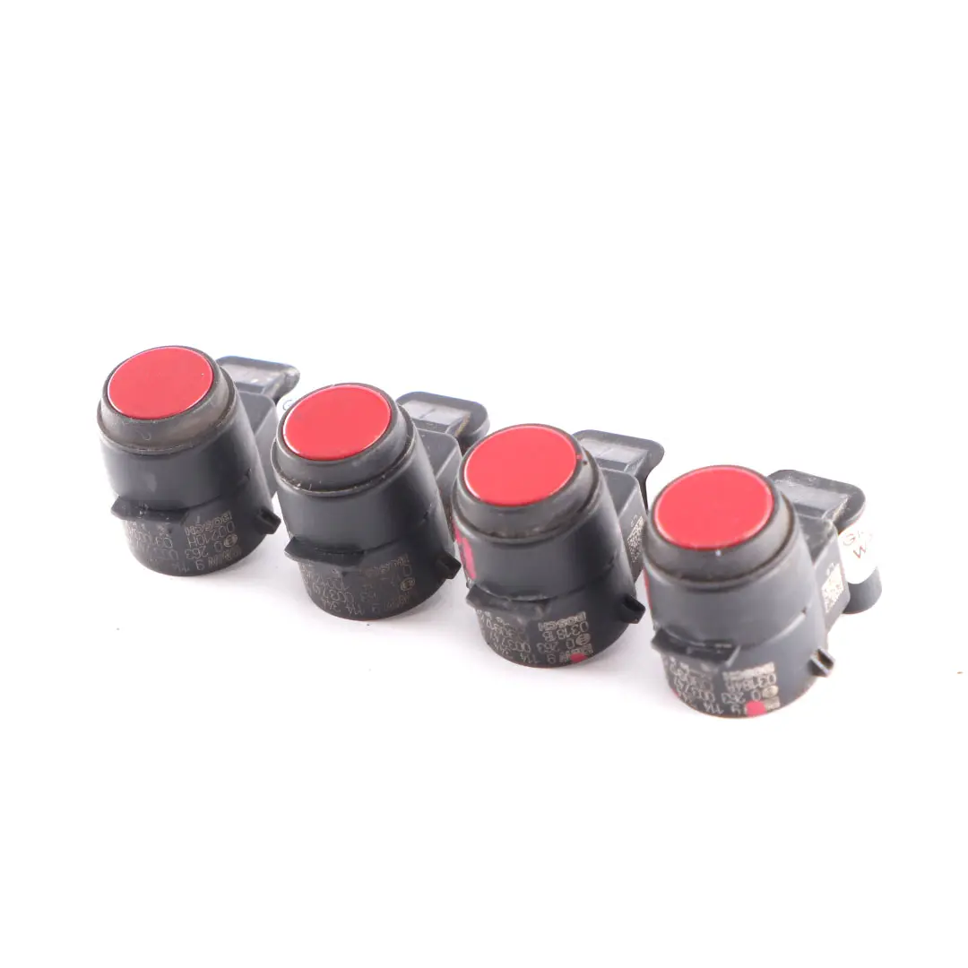 4 x Sensor aparcamiento BMW E81 E87 E90 Ultrasonic PDC Rojo Carmesí Set 9114344