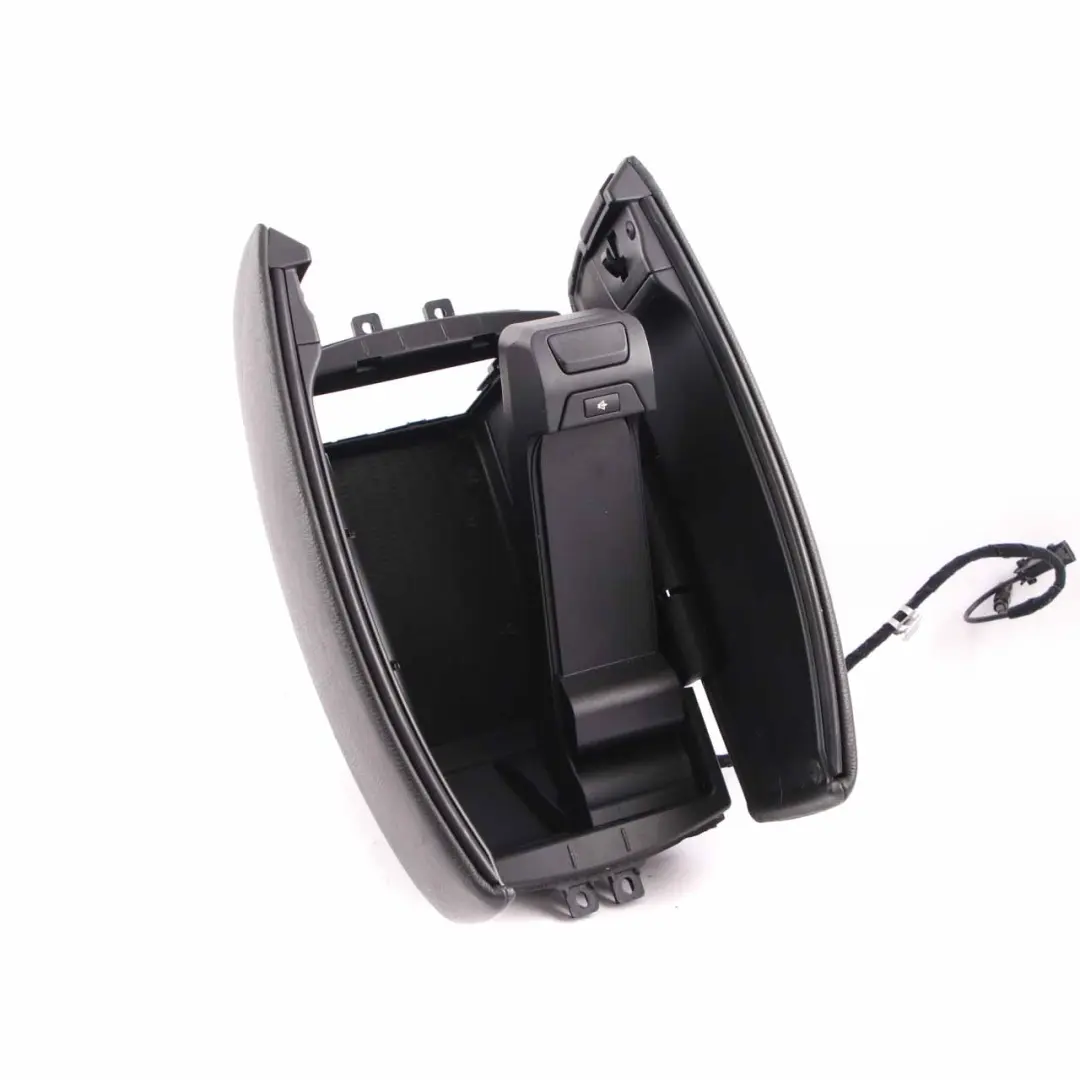 Front Armrest BMW X5 X6 E70 E71 Centre Telephone Storage Black Leather 6969544