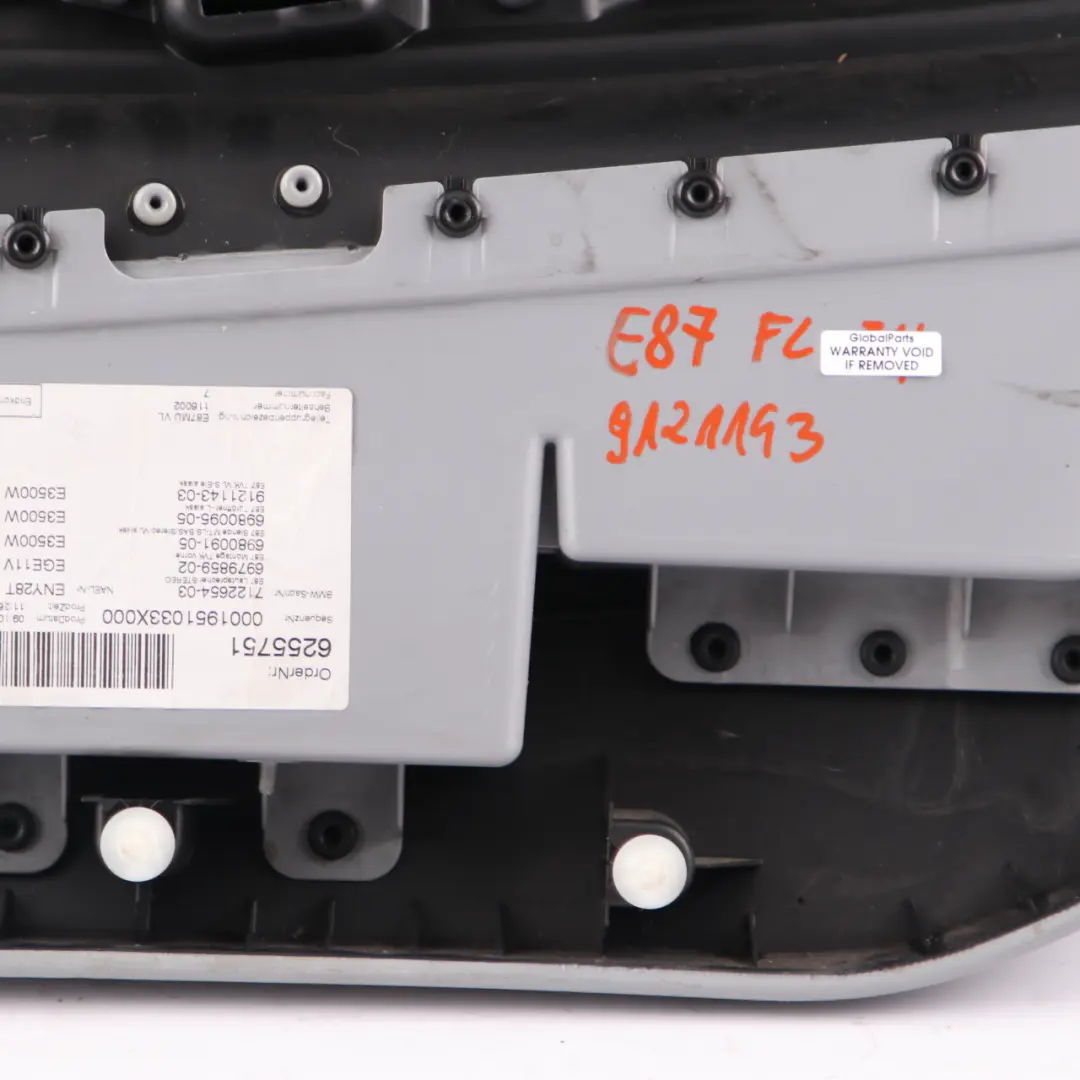 BMW E87 LCI Tarjeta Puerta Delantera Izquierda Embellecedor Elektra Alaska Gris