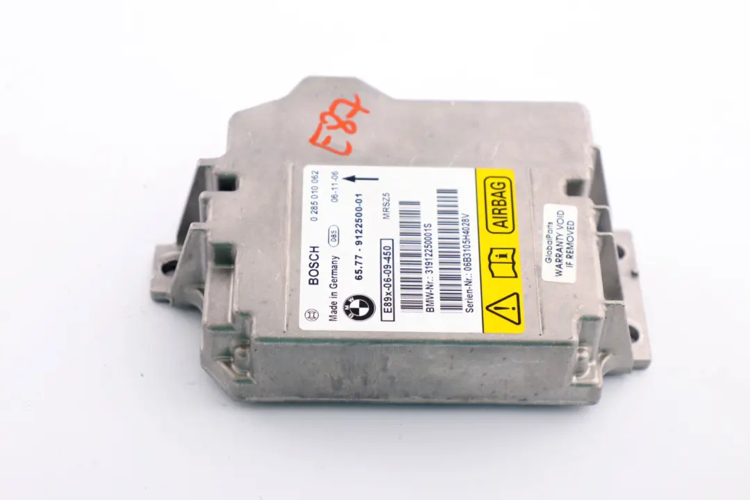 BMW E81 E87 E90 E91 Unidad De Control Airbag ECU No Crash Data 9122500