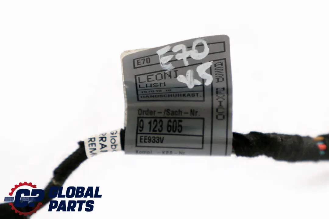 BMW X5 Serie E70 Cable Compartimiento del guante Mazo de cables 9123605