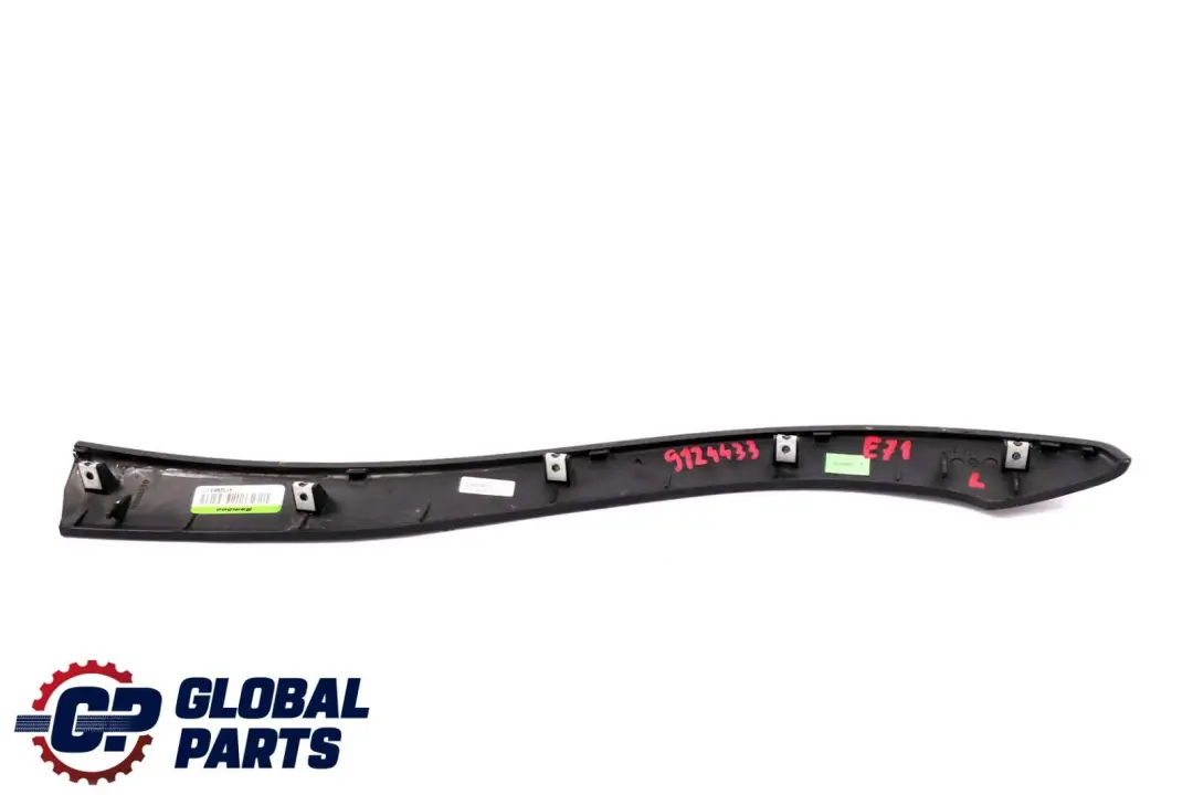 BMW X6 Series E71 Rear Seat Decor Wood Strip Trim Left N/S Bamboo Grain Dark