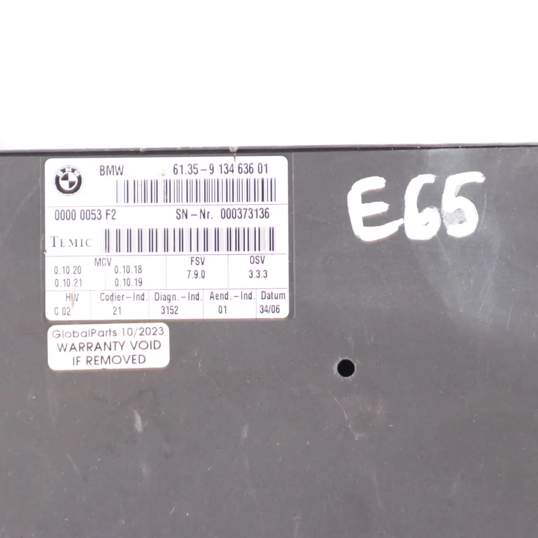 BMW E65 Módulo Asiento Unidad Control del Asiento Delantero Módulo ECU 913463601