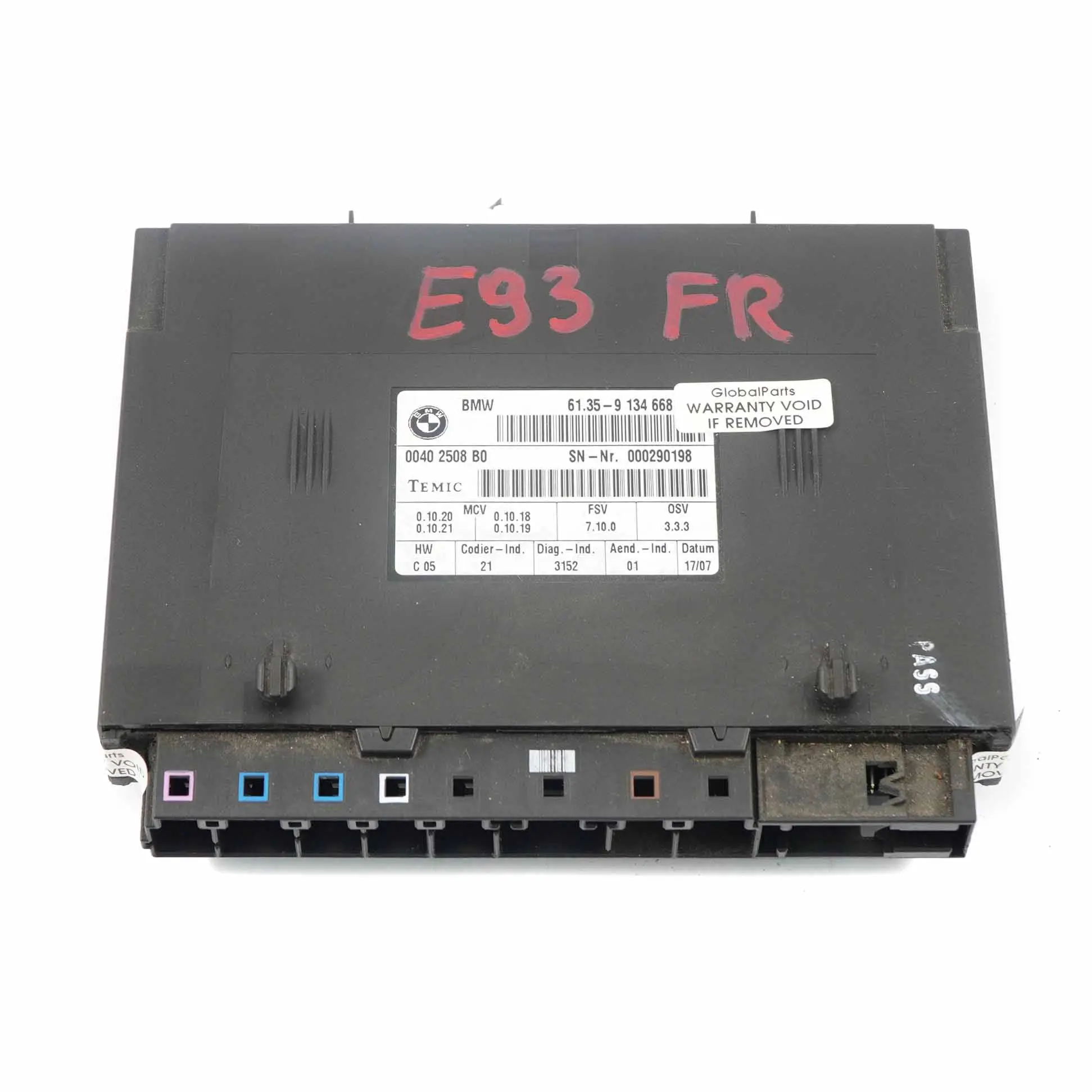 Asiento Unidad de Control BMW E90 E91 E92 Asiento Módulo Controlador ECU 9134668