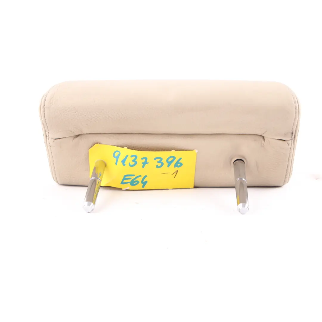 BMW E63 E64 Seat Headrest Rear Left Right N/O/S Cream Beige Leather Head Rest