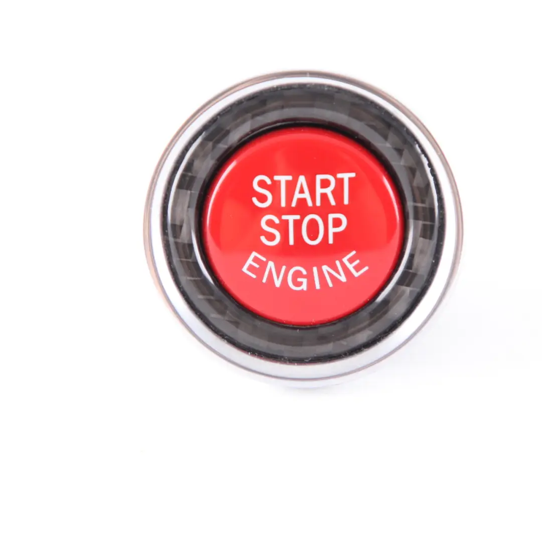 BMW E92 E93 LCI Starter / Stop Switch Part Red Button Carbon Look 9146356