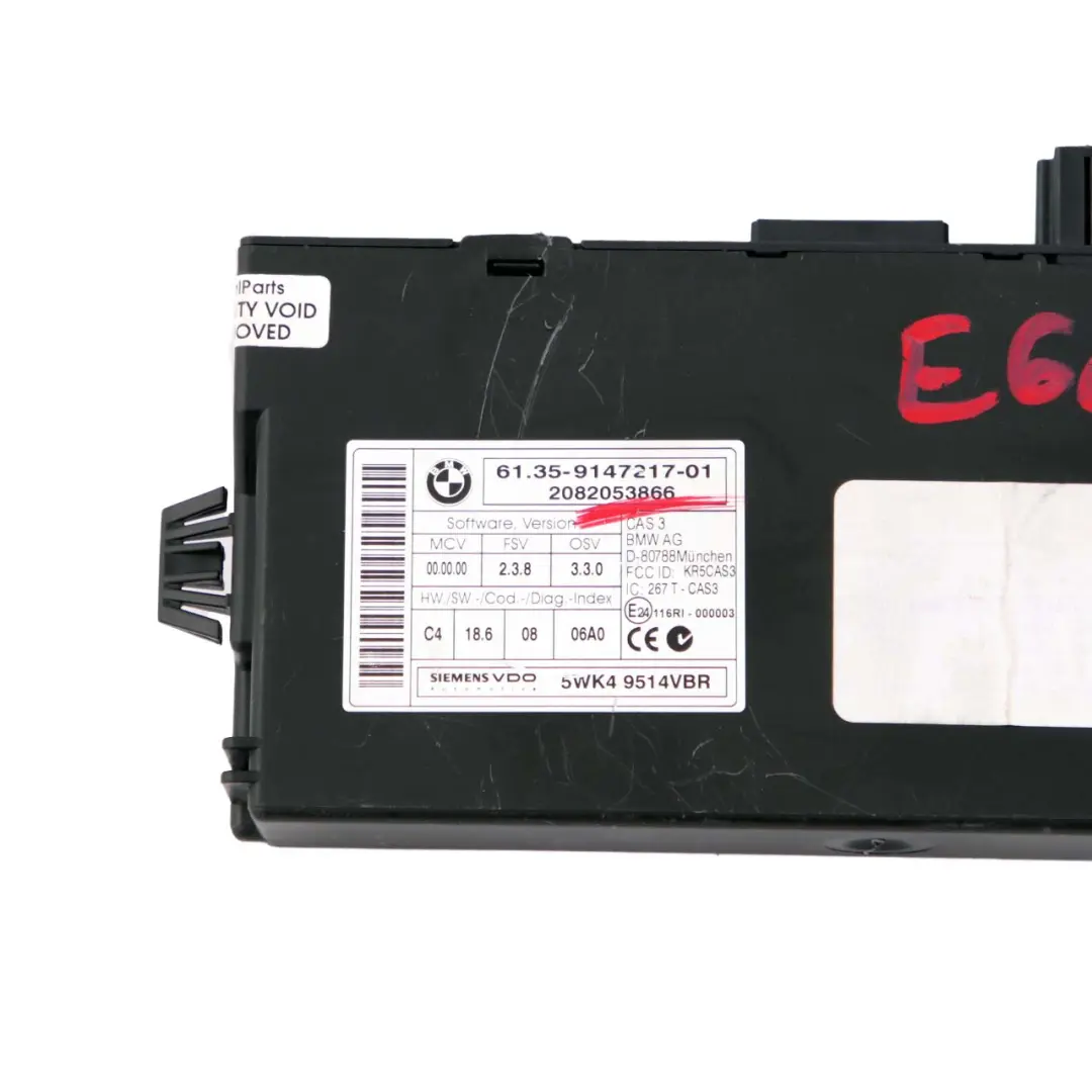 BMW E60 E81 E87 E90 E91 E92 E93 CAS3 Control Unit Key Reading Module 9147217