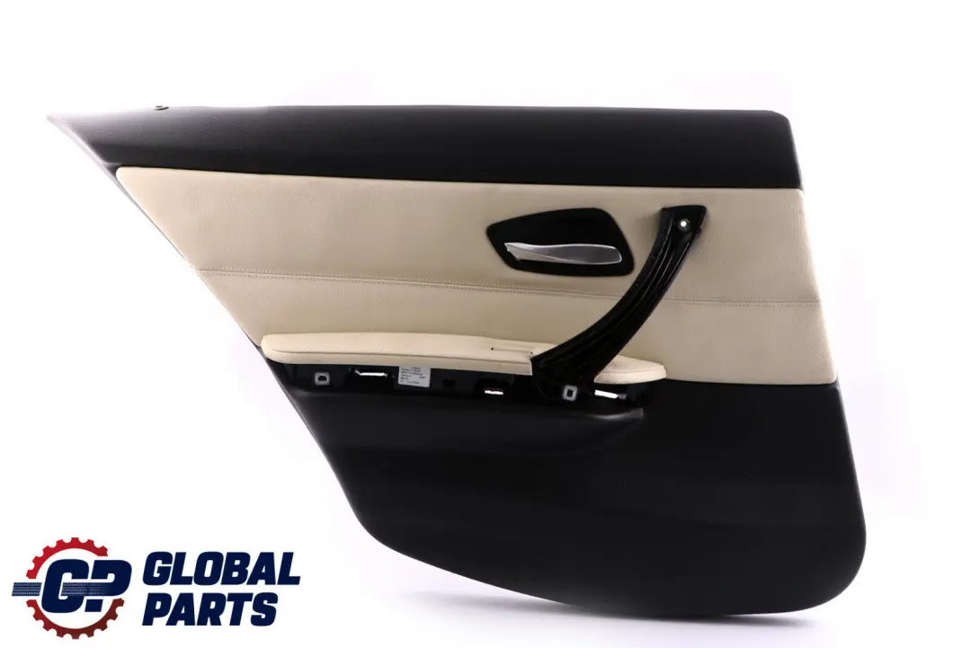 BMW 3 Serie E90 Garniture de Porte Arriere a Gauche Cuir Dakota Citron 9152387