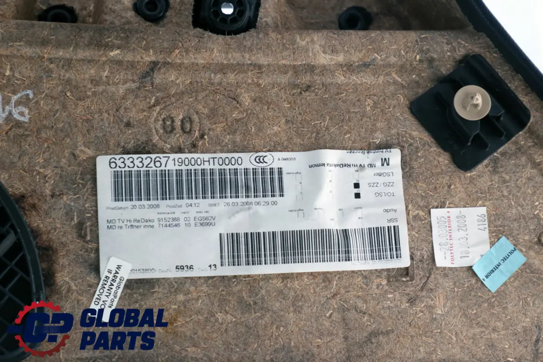 BMW E90 Trasera Derecha Tarjeta de Puerta Forro Cuero Limón Panel Trim