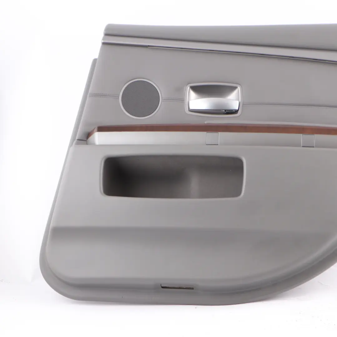 BMW E65 Tarjeta Puerta Trasera Derecha Interior Panel Cuero Nasca Flanell Gris