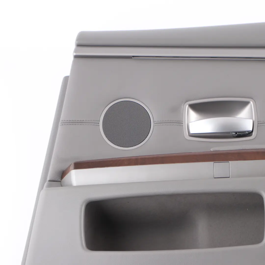 BMW E65 Tarjeta Puerta Trasera Derecha Interior Panel Cuero Nasca Flanell Gris