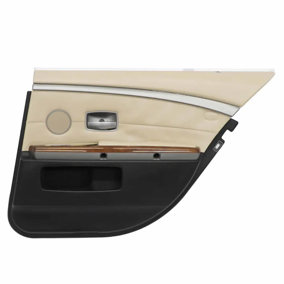 BMW E65 E66 Door Card Rear Right O/S Lining Trim Panel Leather Cream Beige