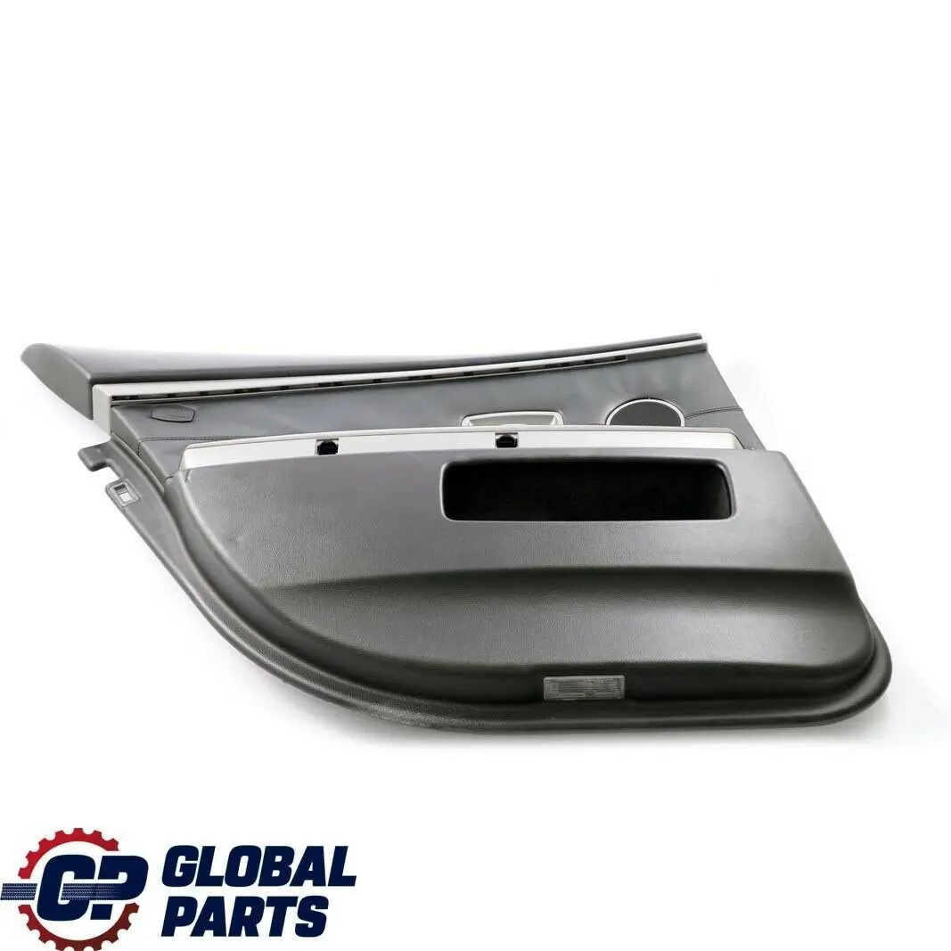 BMW E65 Rear Left Door Card Leather Pearl Black Lining Trim