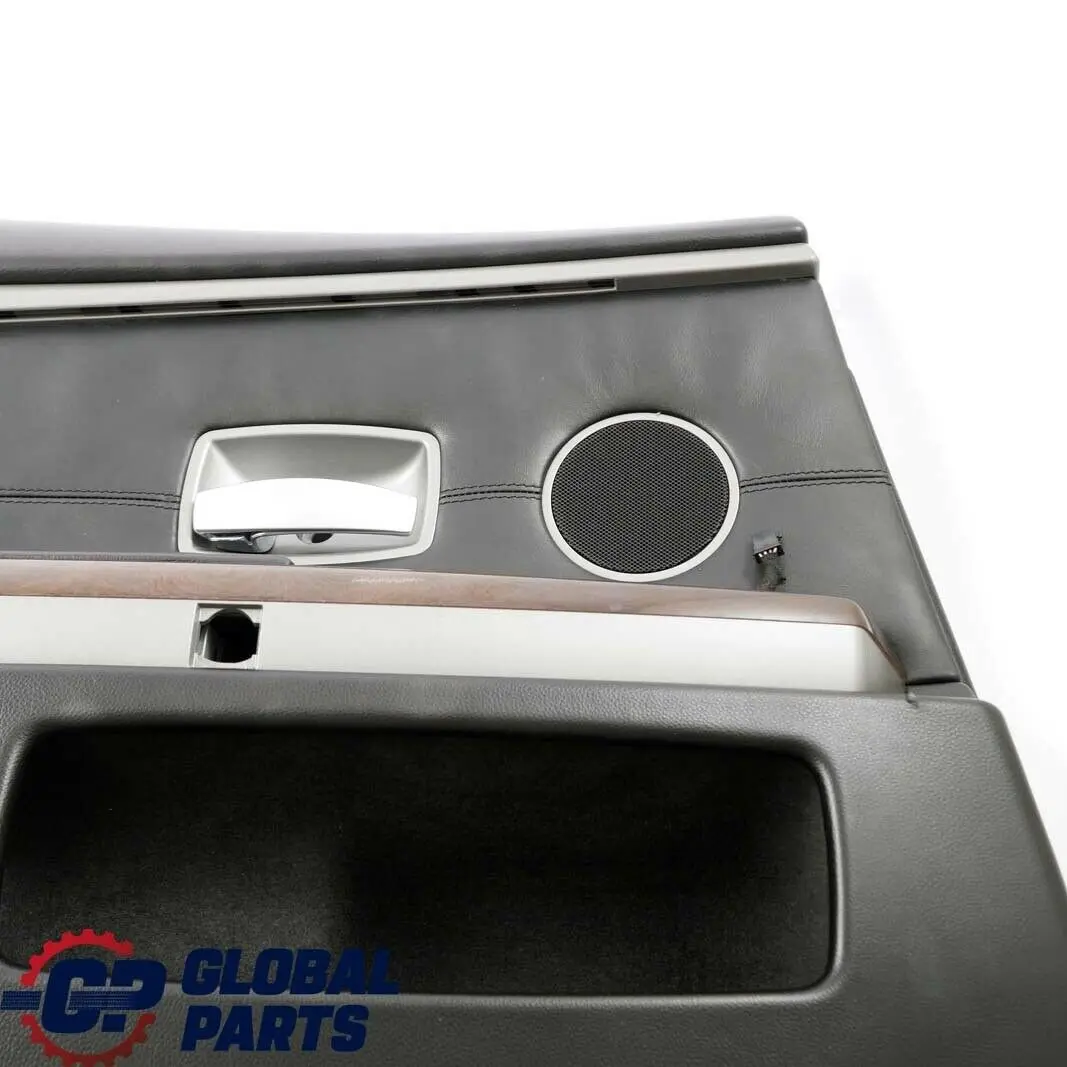 BMW E65 Rear Left Door Card Leather Pearl Black Lining Trim