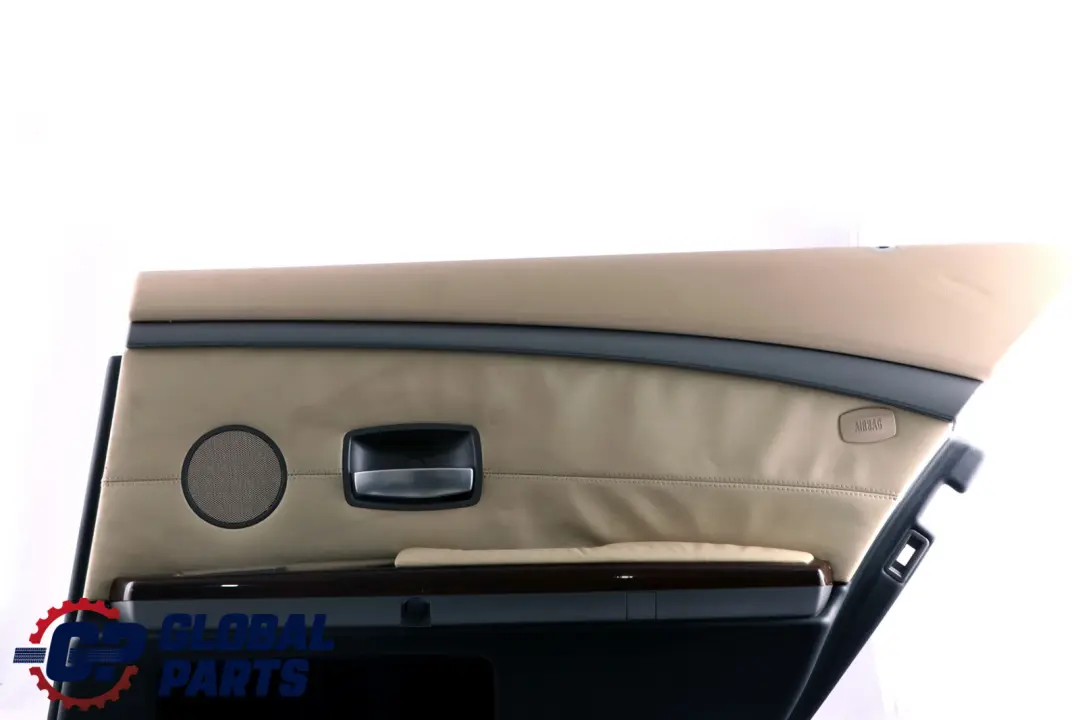 BMW E65 E66 Trasera Derecha Tarjeta de Puerta de cuero Crema Beige Forro Trim