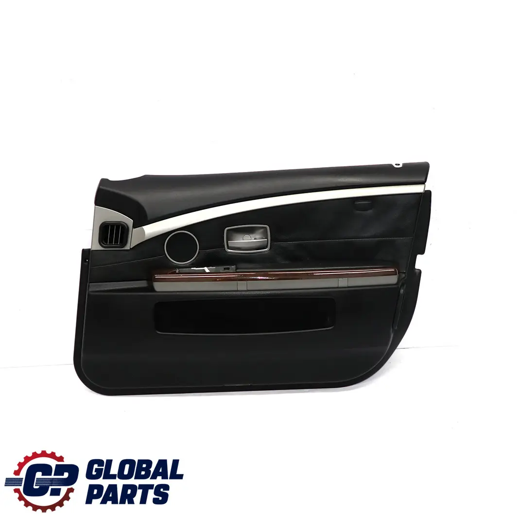 BMW E65 E66 Delantera Derecha Tarjeta De Puerta De cuero Nasca Negro Forro Trim