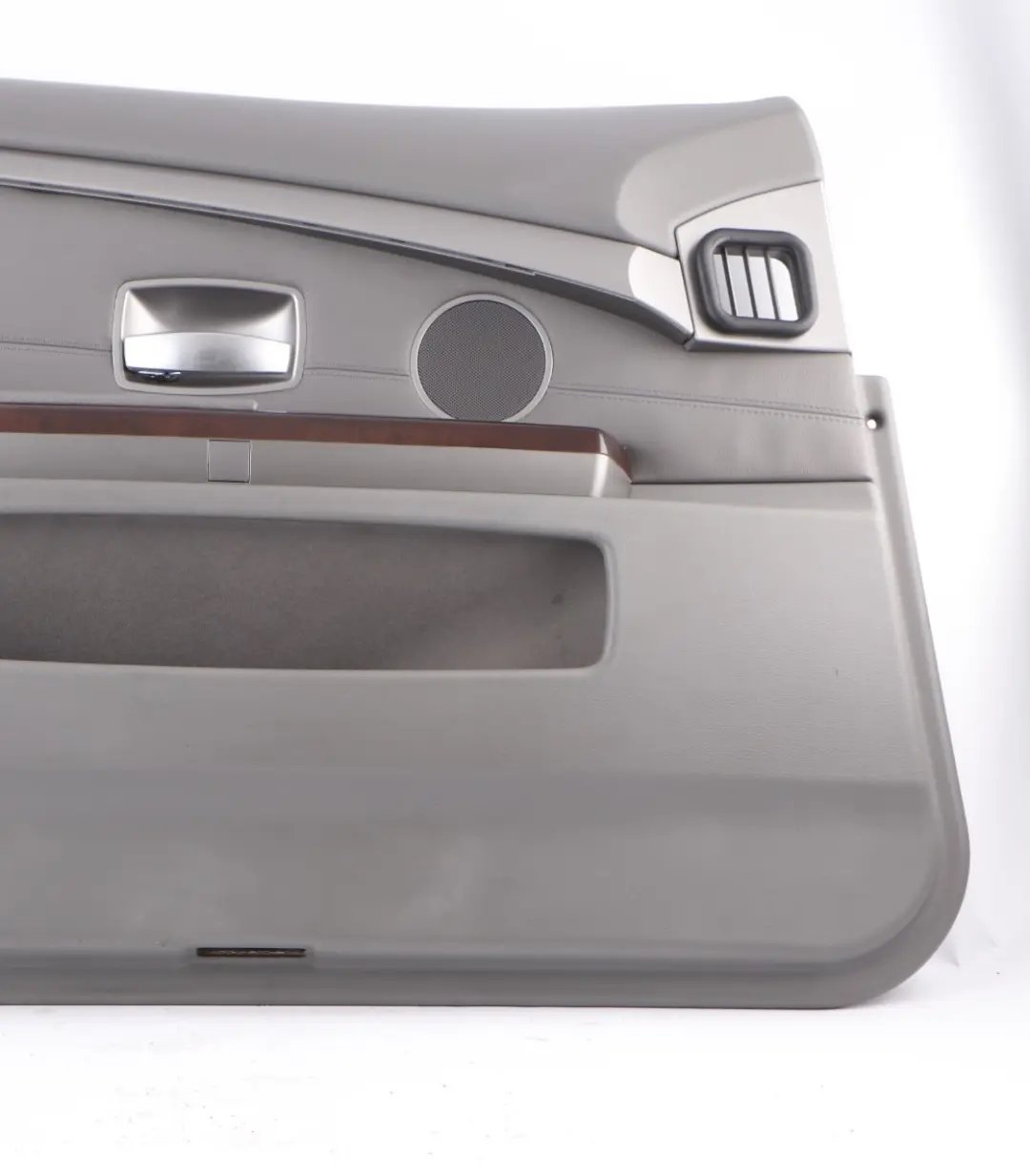 BMW E65 E66 Tarjeta Puerta Delantera Izquierda Revestimiento Cuero Flanell Gris