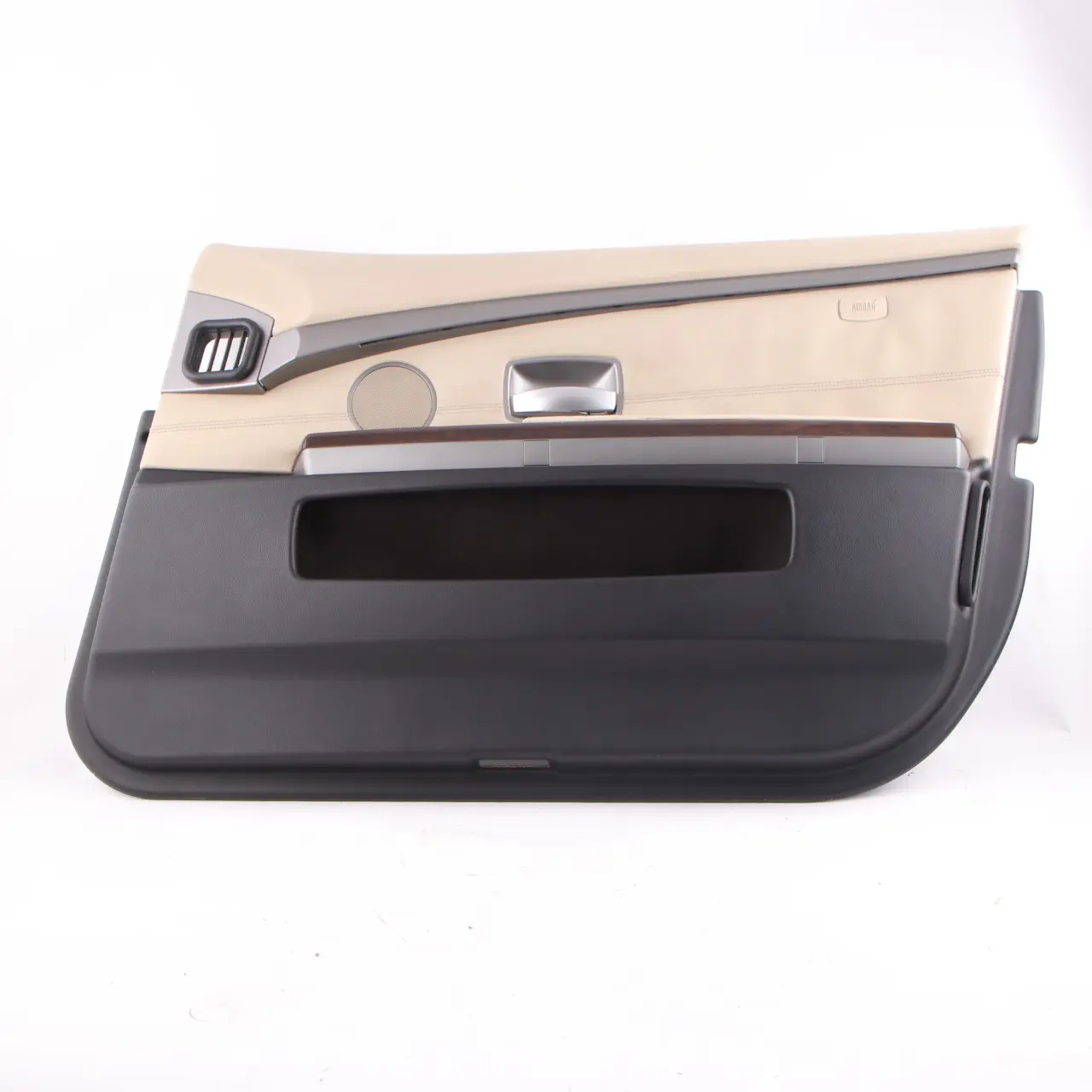 BMW E65 E66 Door Card Front Right O/S Door Lining Trim Panel Leather Pearl Beige