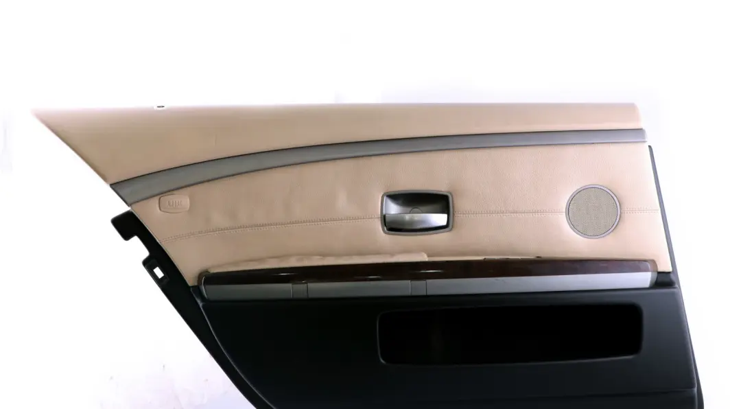 BMW 7 Series E66 Long Rear Left N/S Door Card Leather Cream Beige Lining Trim