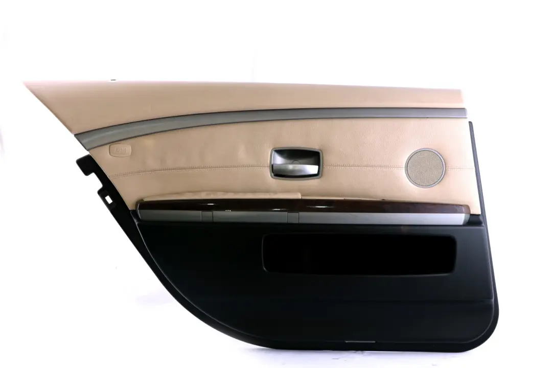 BMW 7 Series E66 Long Rear Left N/S Door Card Leather Cream Beige Lining Trim