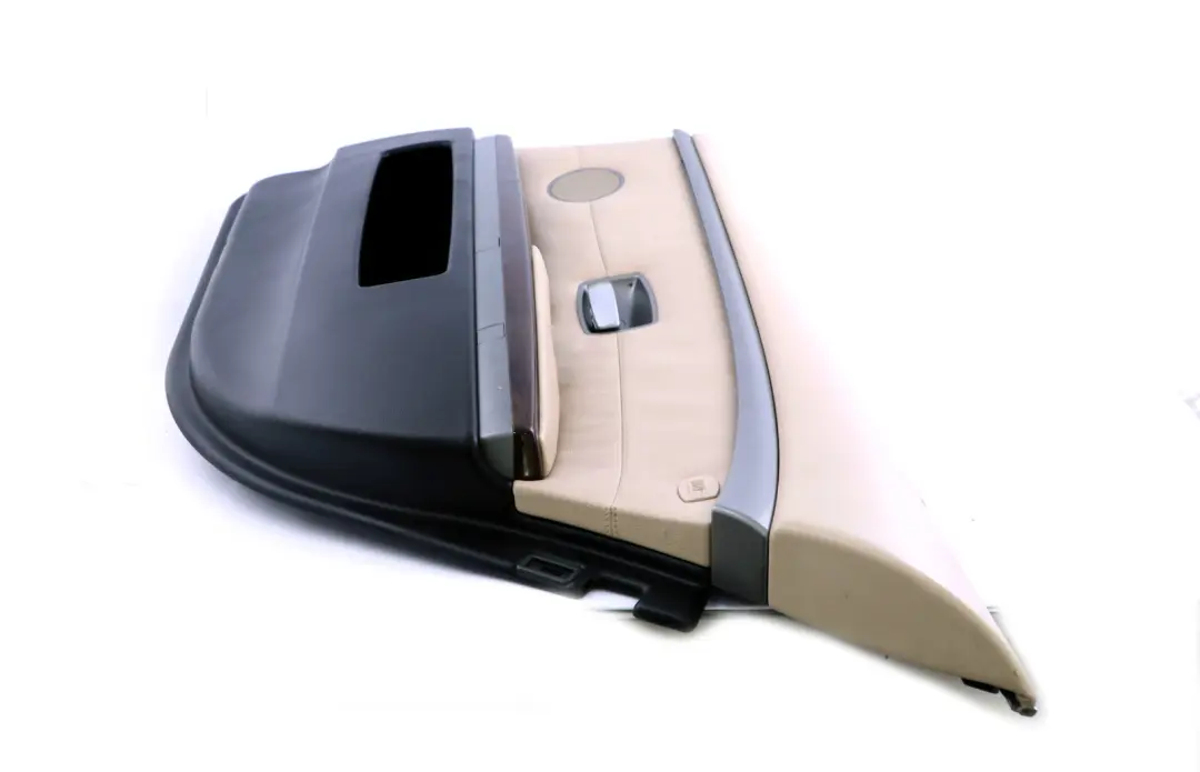 BMW 7 Series E66 Long Rear Right O/S Door Card Leather Cream Beige Lining Trim