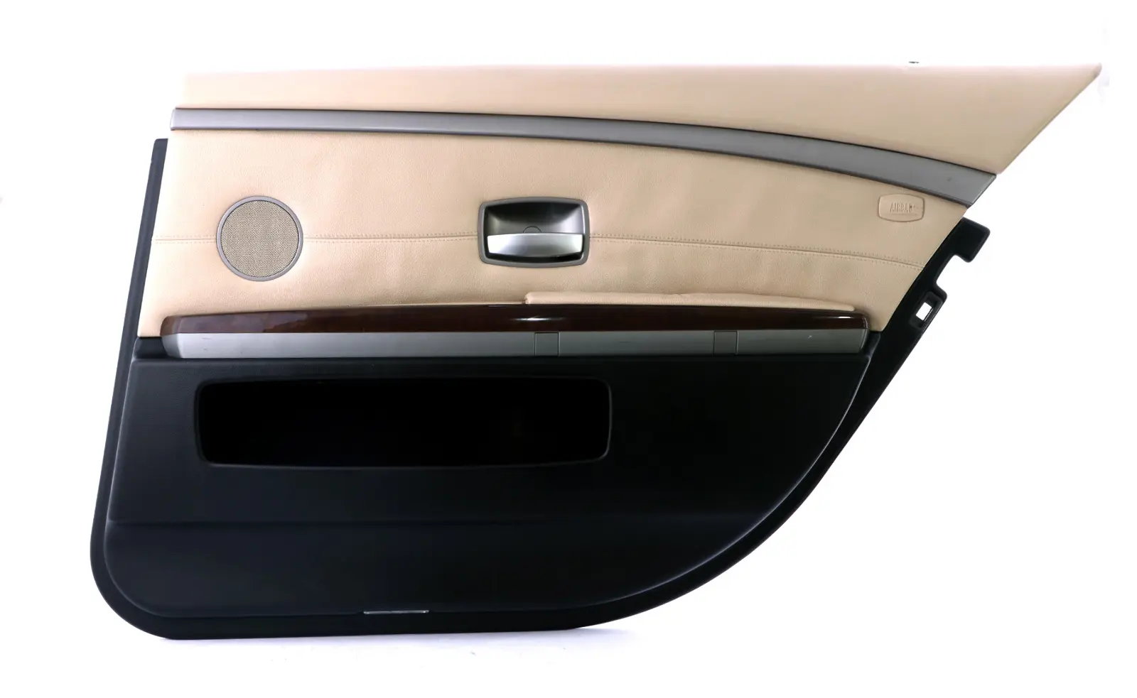 BMW 7 Series E66 Long Rear Right O/S Door Card Leather Cream Beige Lining Trim