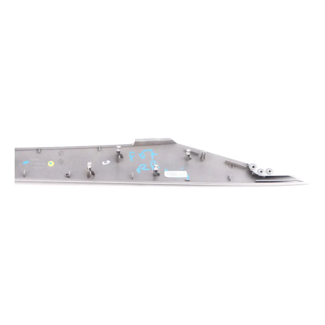 Door Trim BMW F07 Rear Door Card Right O/S Decorative Strip Satin Silver 9156542