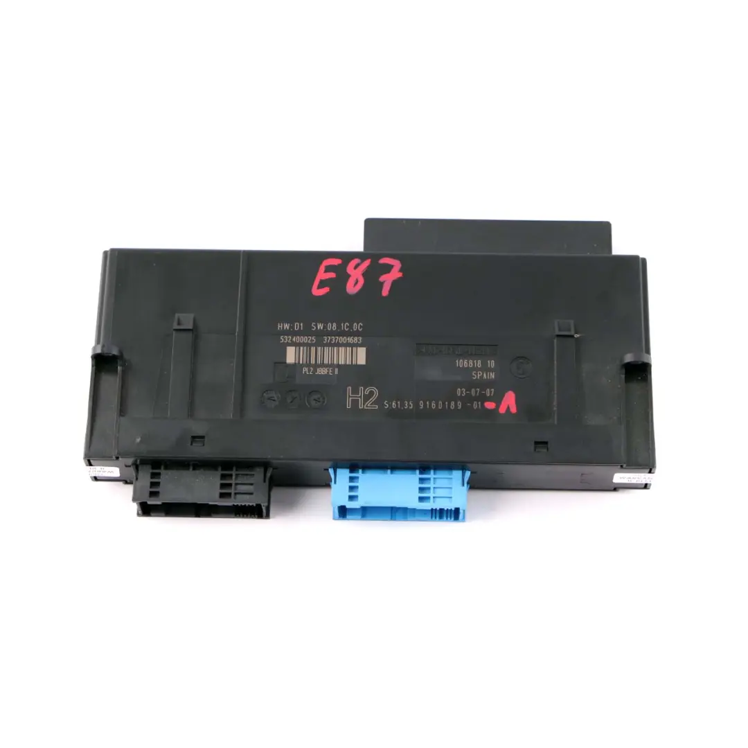 BMW E87 ECU Modulo Control Cuerpo Caja Conexiones H2 PL2 JBBFE II 9160189