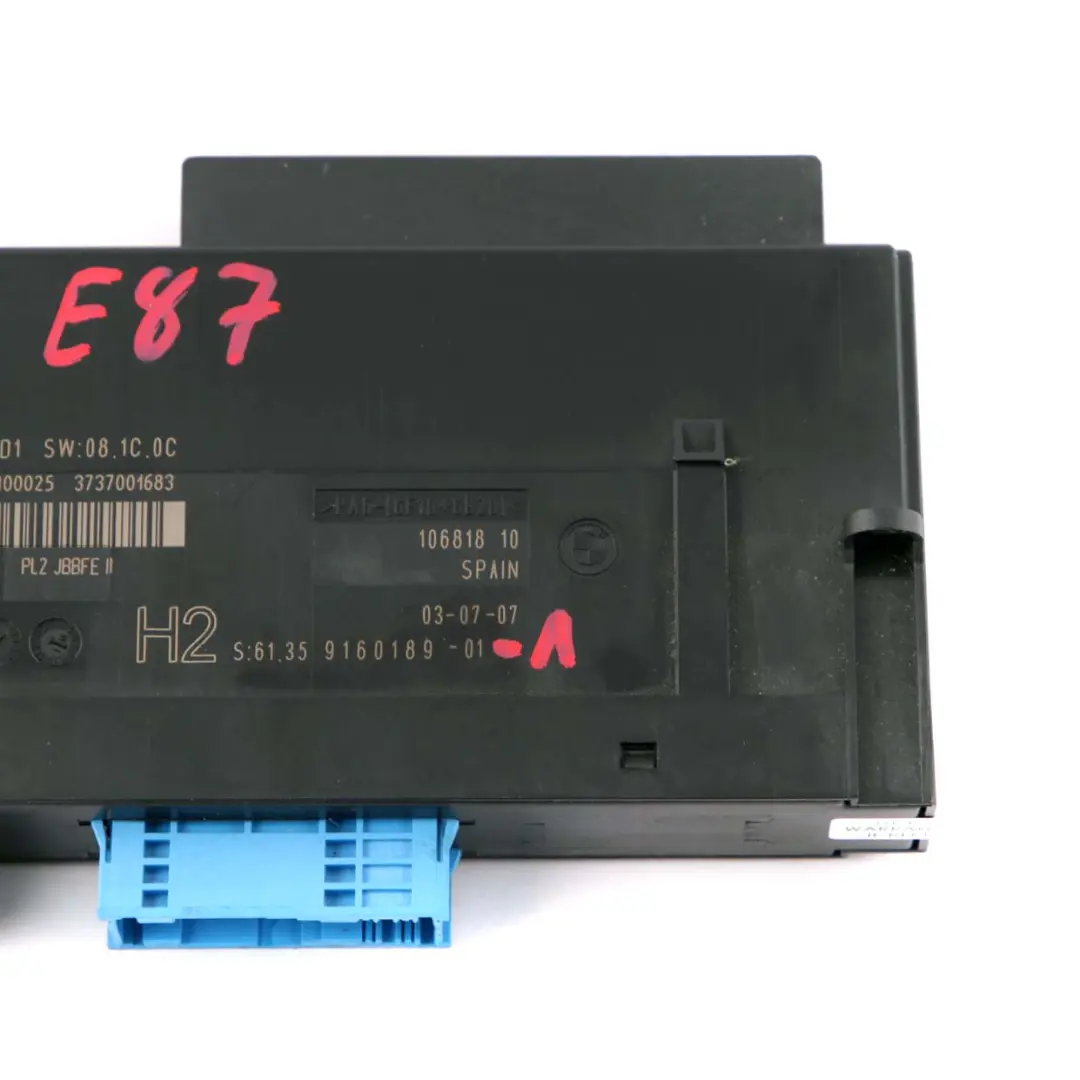 BMW E87 ECU Modulo Control Cuerpo Caja Conexiones H2 PL2 JBBFE II 9160189