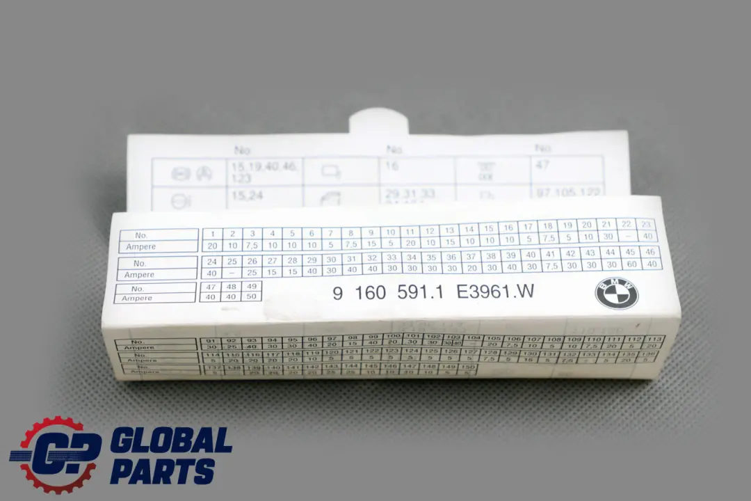 BMW X5 E70 Mapa De La Caja De Fusibles Agrupación 9160591