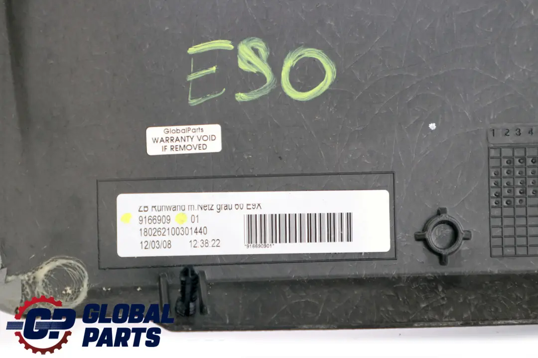 BMW E90 E91 E92 LCI Panel Trasero Asiento Con Red Bolsa Gris Grau 9166909