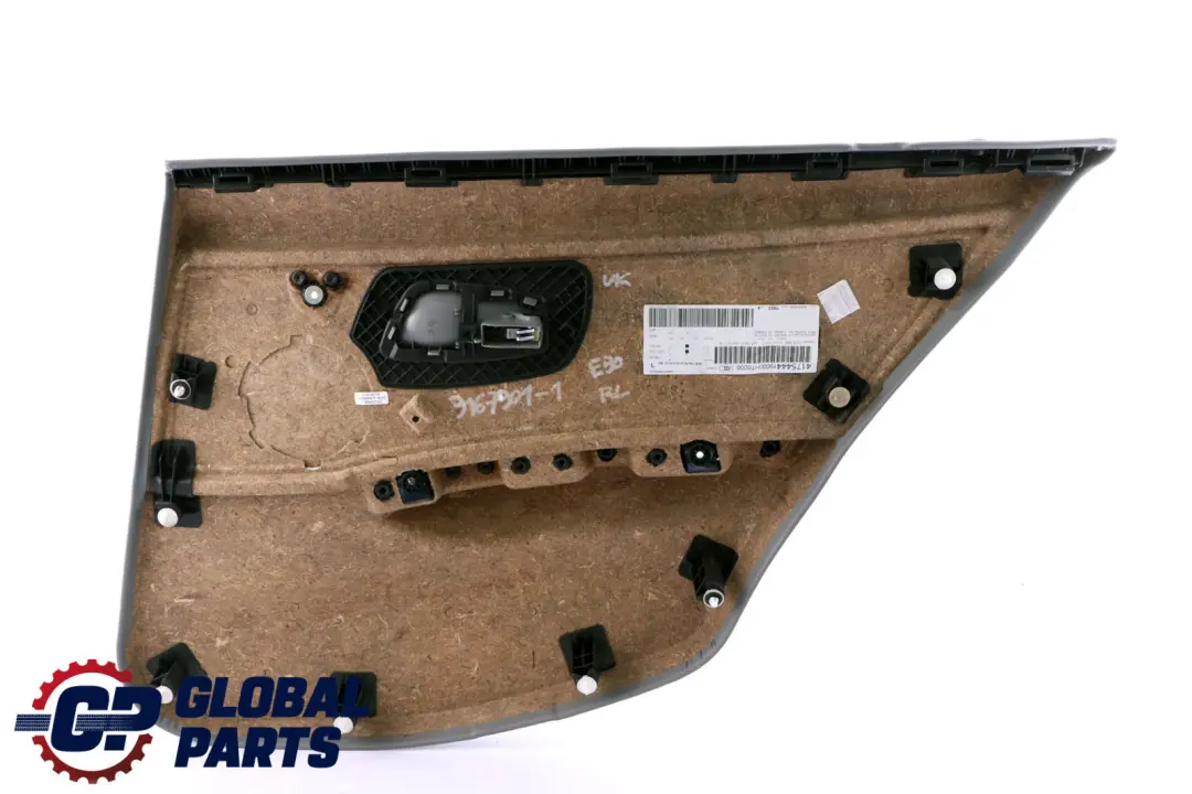 BMW E90 E91 LCI 1 Rear Left Door Card Panel Grey Cloth Vertex