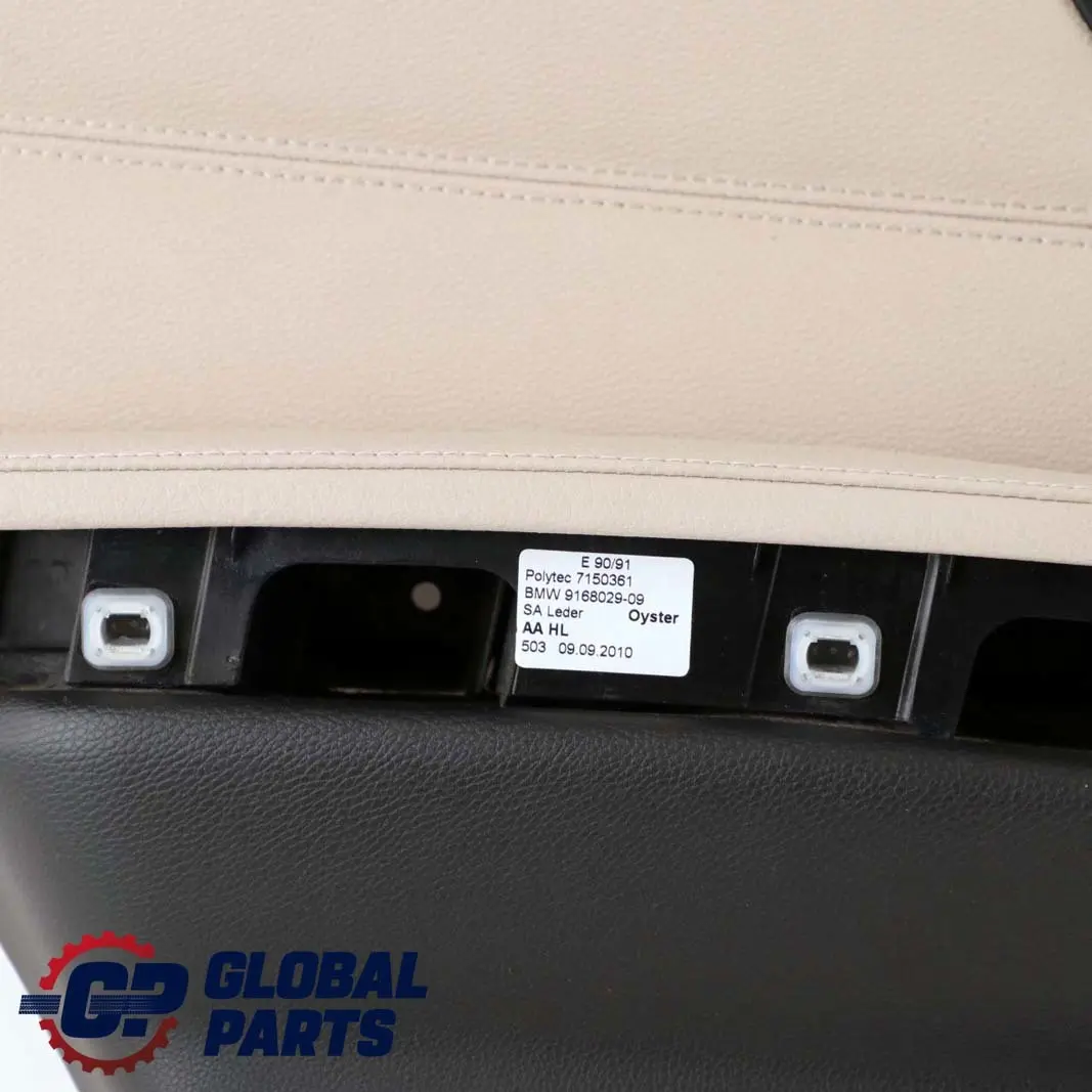 BMW E90 LCI Panel de Tarjeta de Puerta Trasera Izquierda de Cuero Dakota Oyster